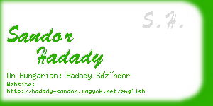 sandor hadady business card